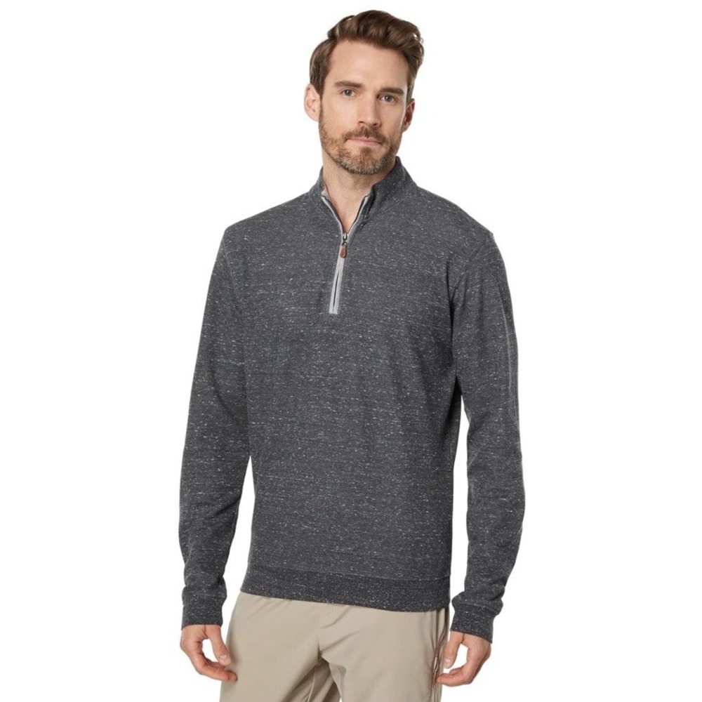 Johnnie-O Sully 1/4 Zip Pullover Long Sleeve Shirt Pewter Size Large